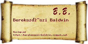 Berekszászi Baldvin névjegykártya